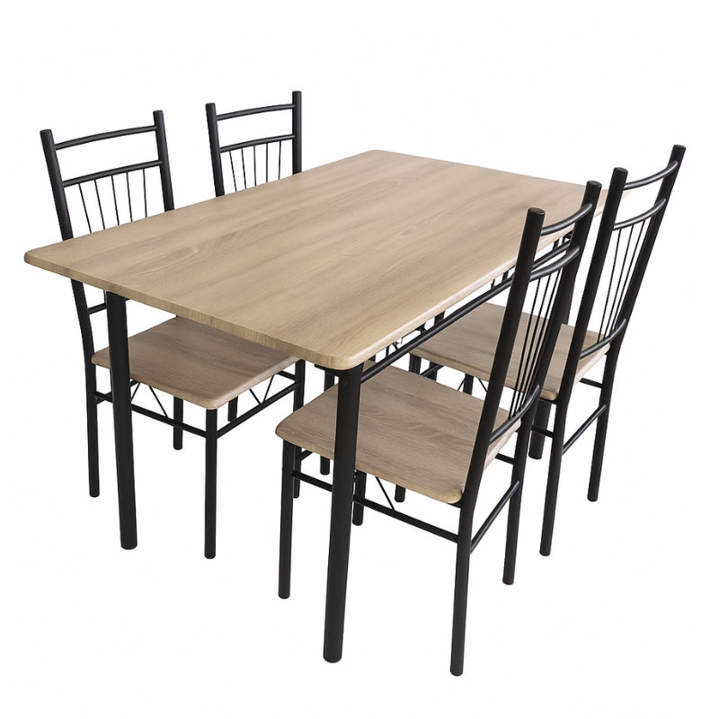 Mesa cocina con 4 sillas 120x70x75 cm moderna y resistente