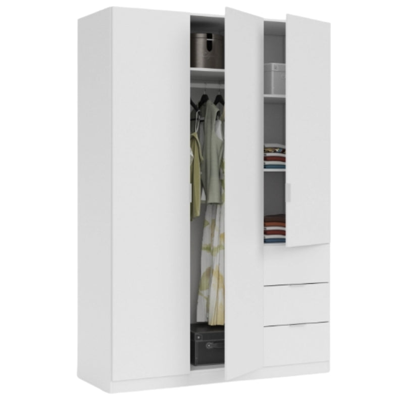 Armario 3 Puertas Batientes y cajones