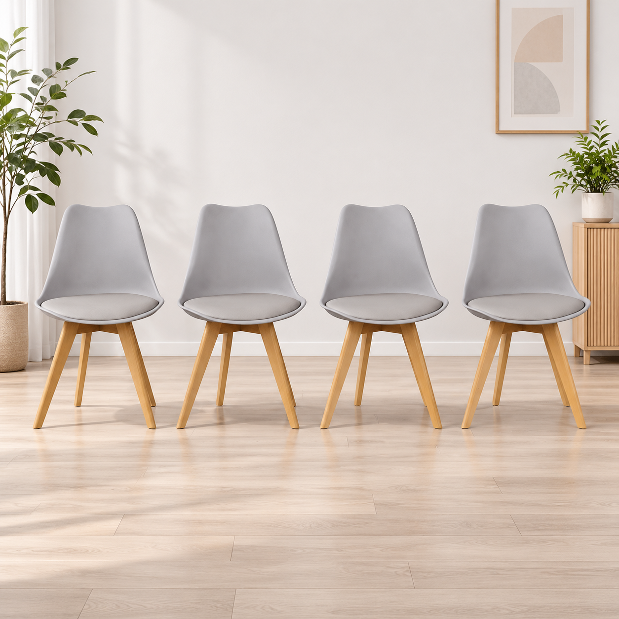 Pack 4 sillas acolchadas modernas 82x40x40 cómodas y resistentes comedor oferta