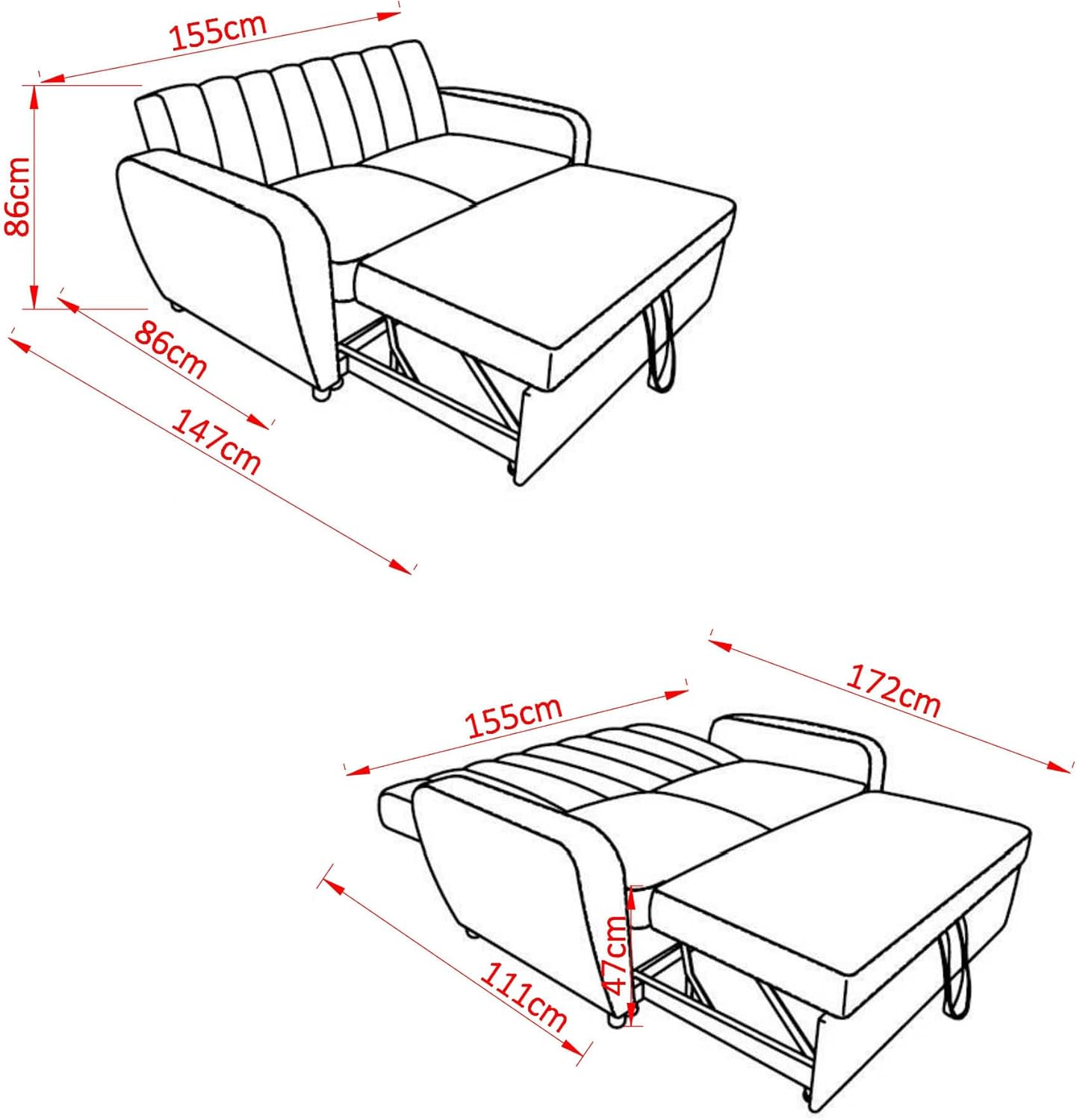 Sofá Cama 2 Plazas Clic Clac