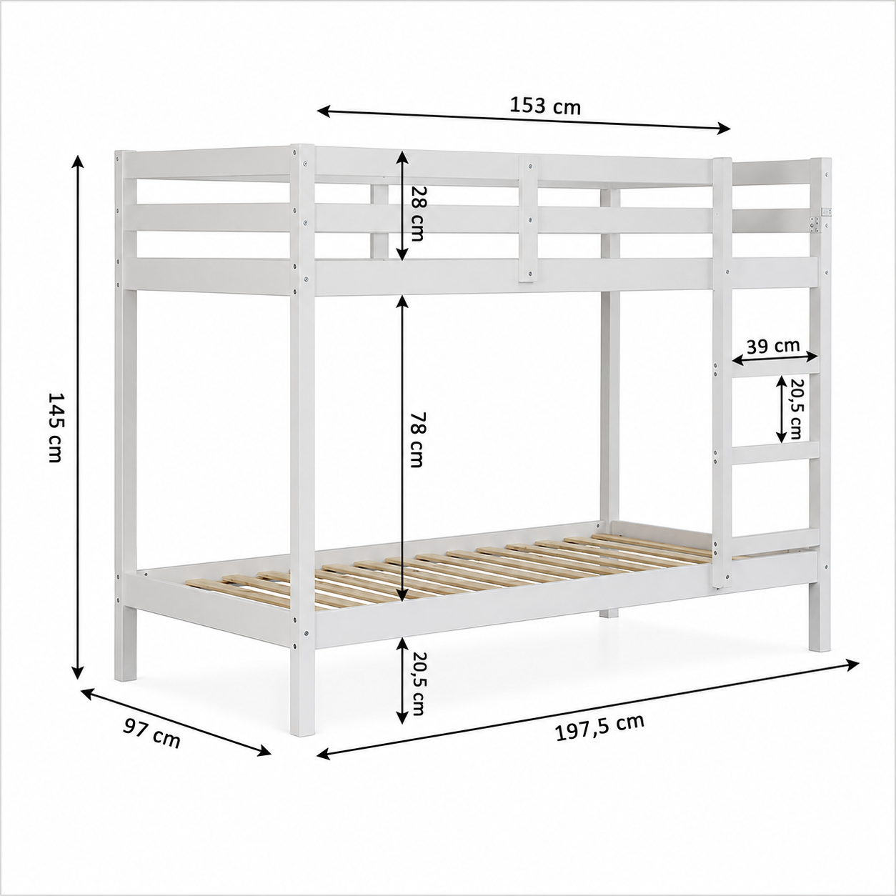 Litera Madera Robusta – Blanco o Cambria