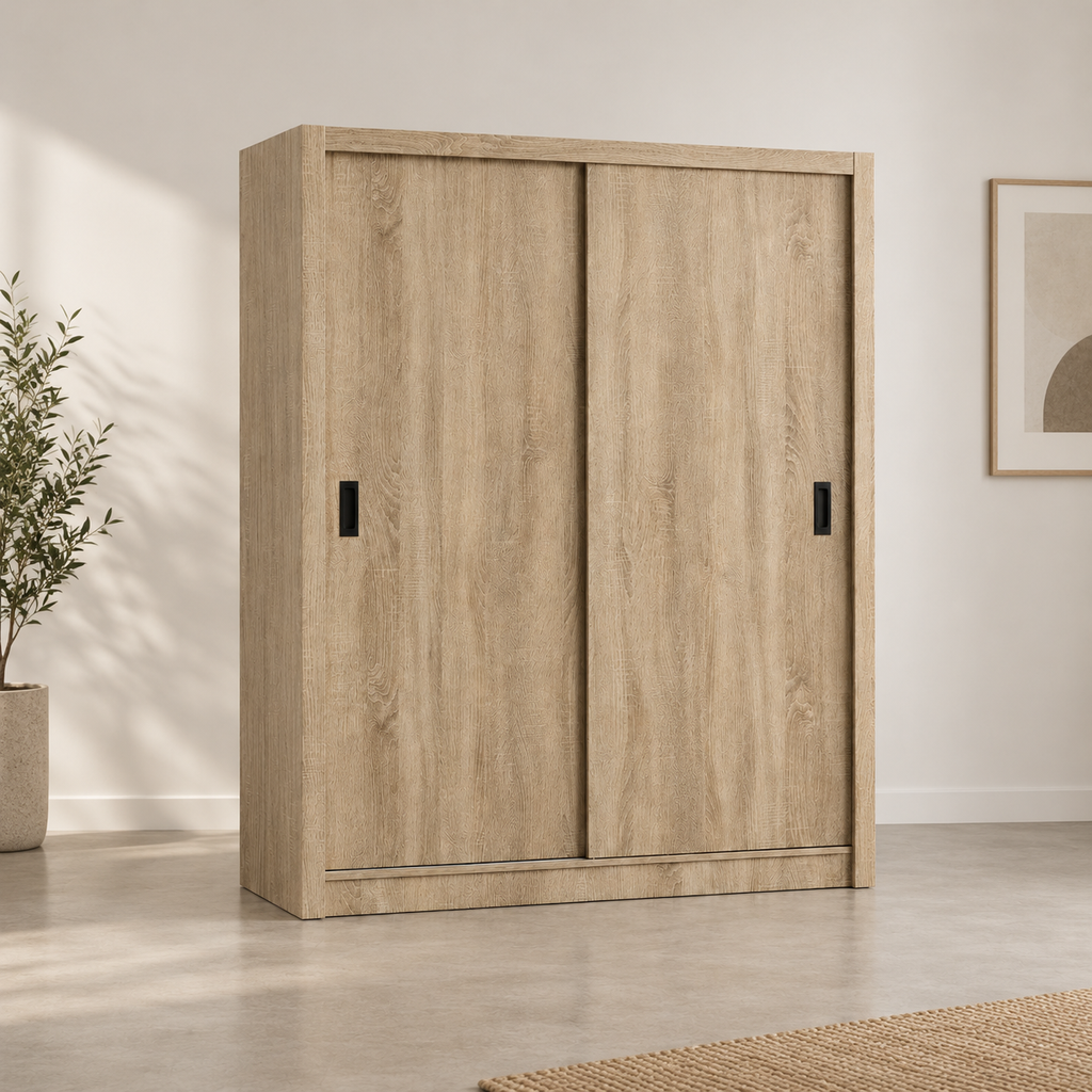 Armario de Dormitorio 2 Puertas Correderas Sonoma 160cm
