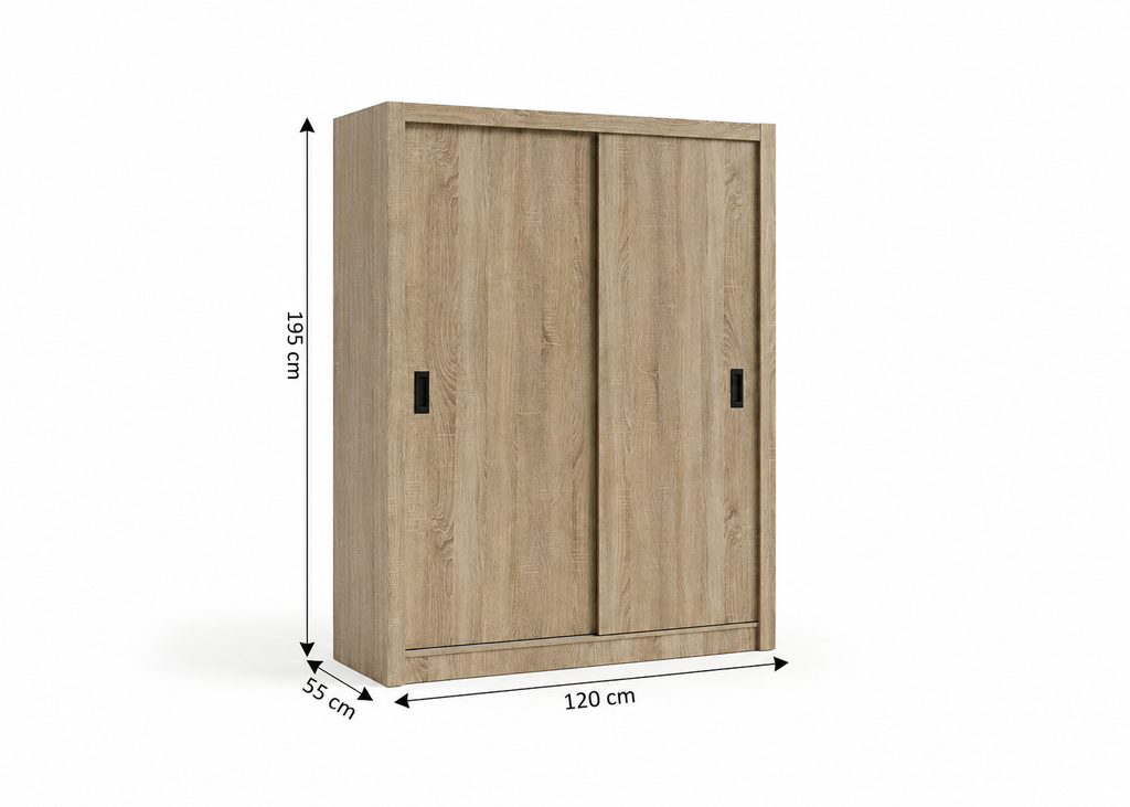 Armario de Dormitorio 2 Puertas Correderas 120cm