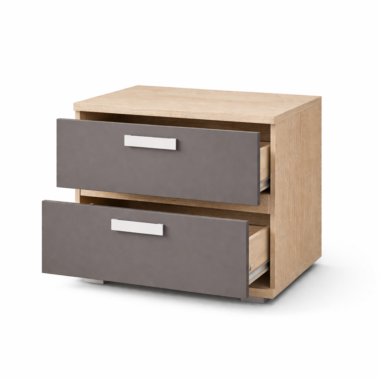 Mesita noche 2 cajones moderna 60x50x40 cm cambria negro