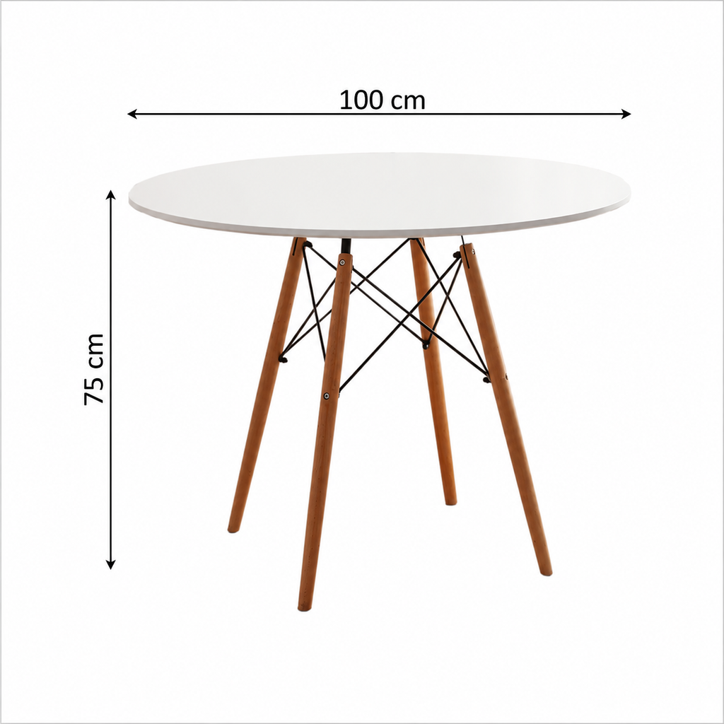 Mesa Redonda Nórdica 100cm Comedor o Cocina