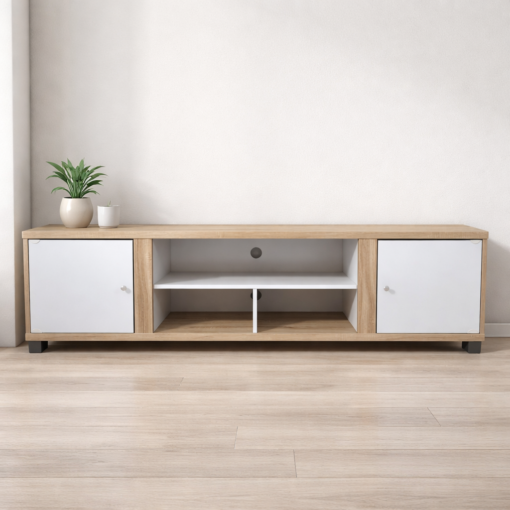 Mueble TV Blanco Moderno Salón 180x40 cm