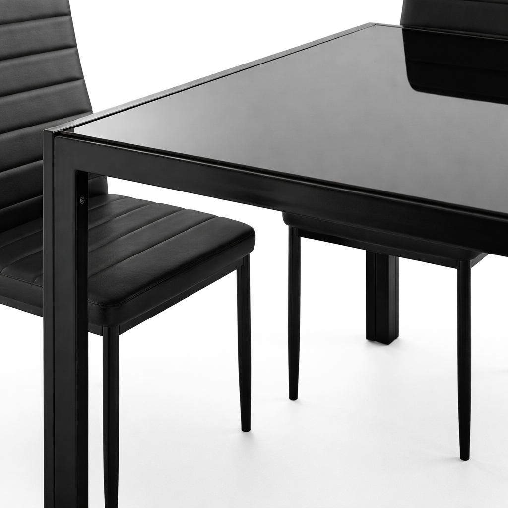 Mesa cristal templado con sillas 110x70 cm – Conjunto comedor 6 sillas moderno