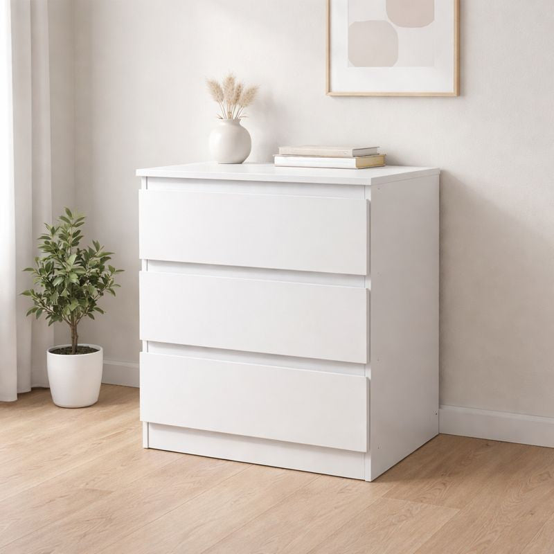 Mesita de noche 2 cajones blanca 45x45x35 cm