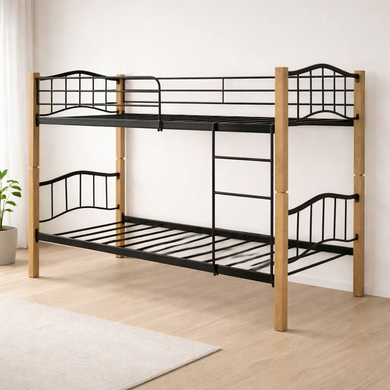 Litera individual 90x190 de madera y metal