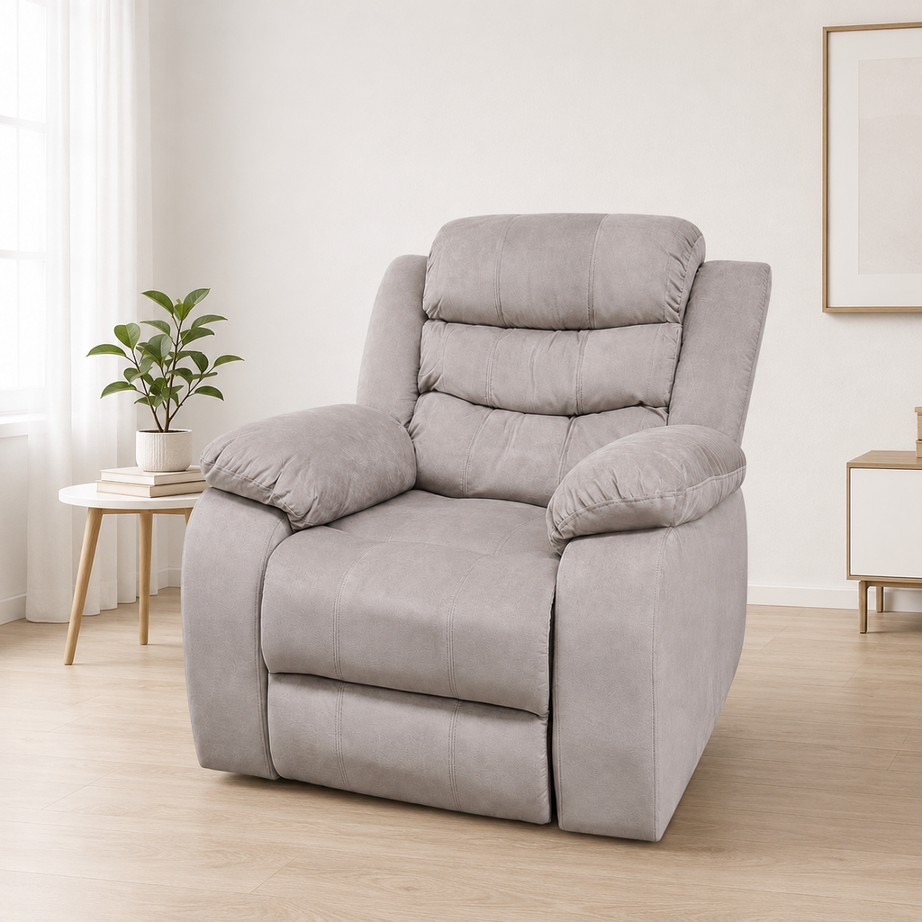 Sillón Reclinable Manual Houston 1 Plaza Marrón