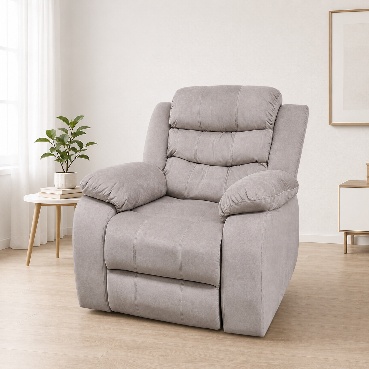 Sillón Reclinable Manual Houston 1 Plaza Marrón