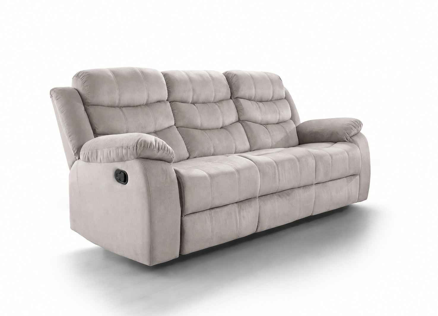 Sofa Reclinable Manual Houston 3 Plazas Gris