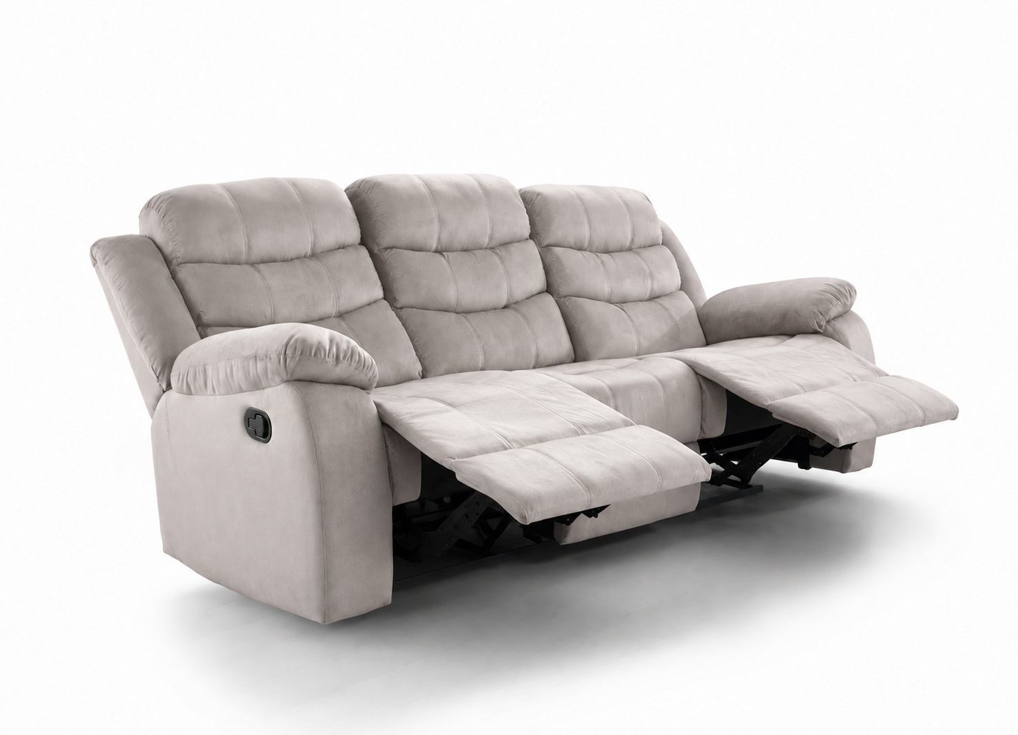 Sofa Reclinable Manual Houston 3 Plazas Gris