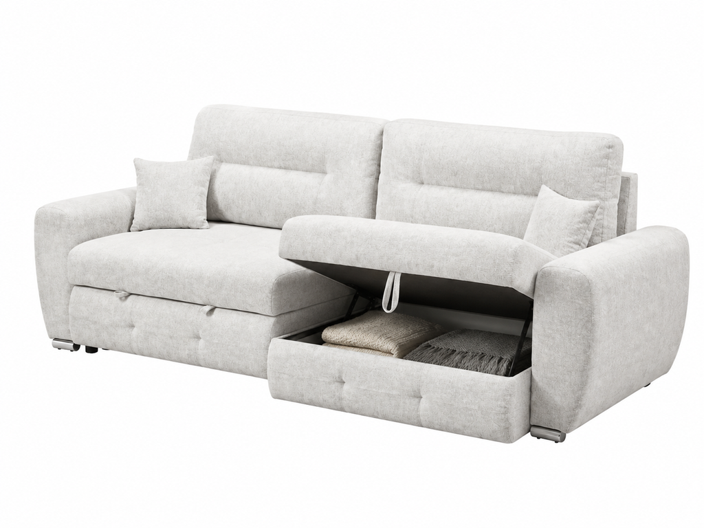 Sofá Chaiselongue 270 cm con Cama Deslizante y Arcón