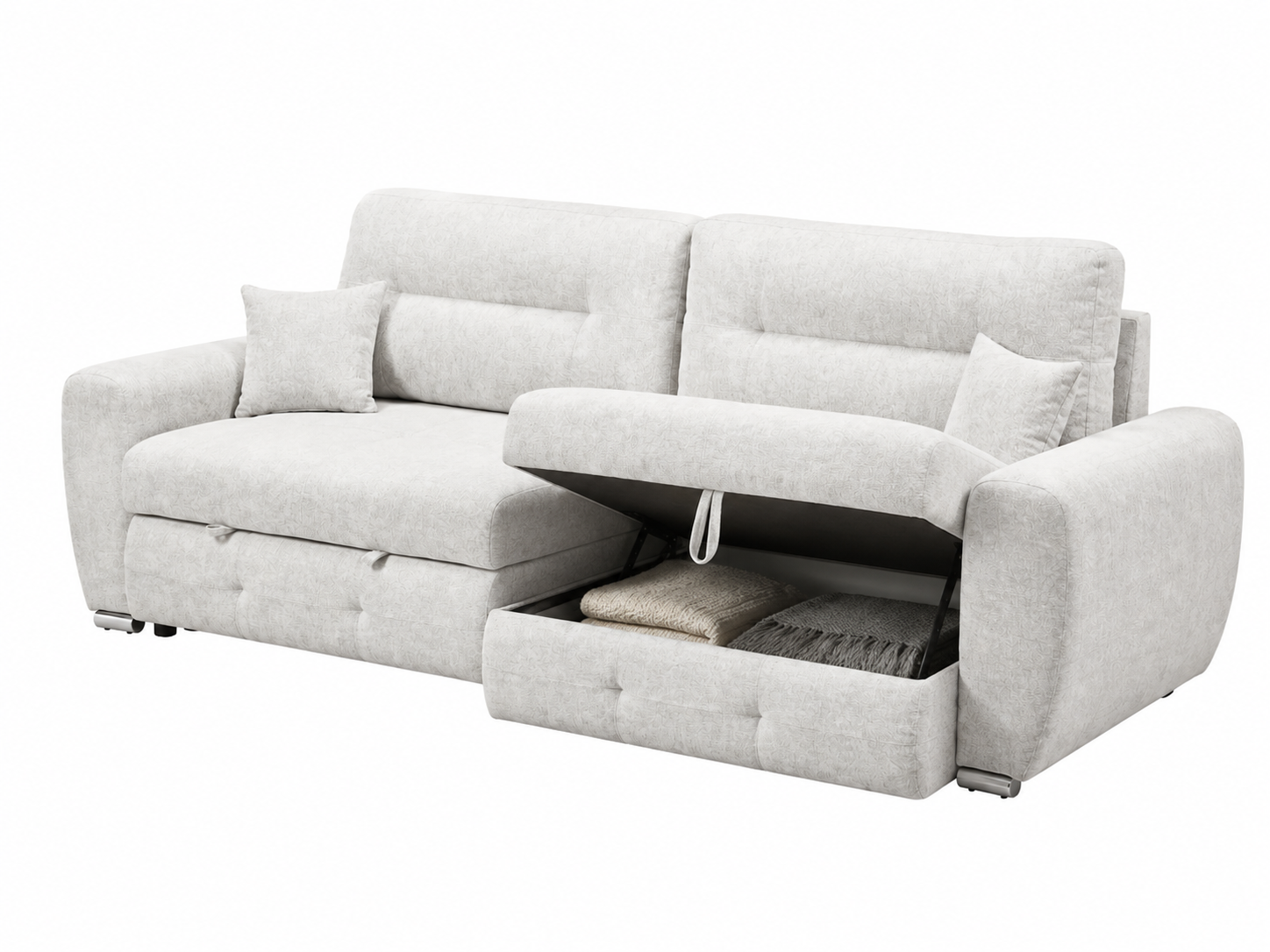 Sofá Chaiselongue 270 cm con Cama Deslizante y Arcón