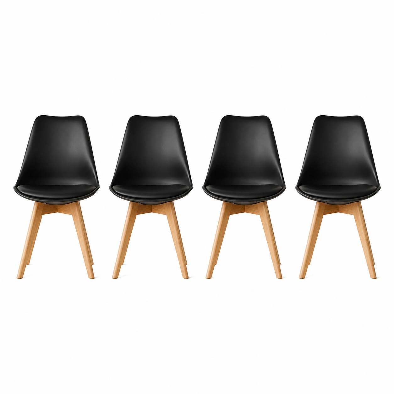 Pack 4 sillas acolchadas modernas 82x40x40 cómodas y resistentes comedor oferta