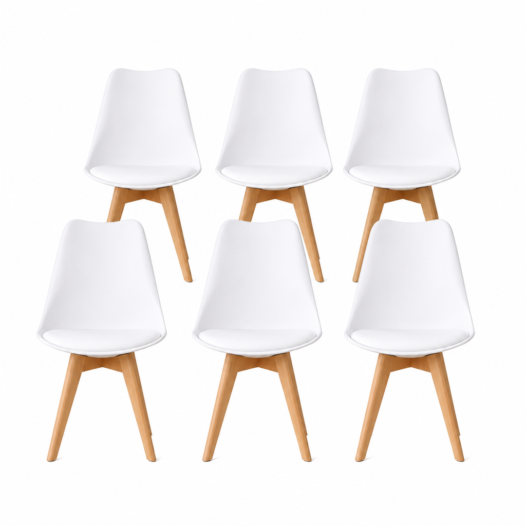 Pack 6 Sillas Acolchadas Comedor 82x40x40 Modernas y Resistentes