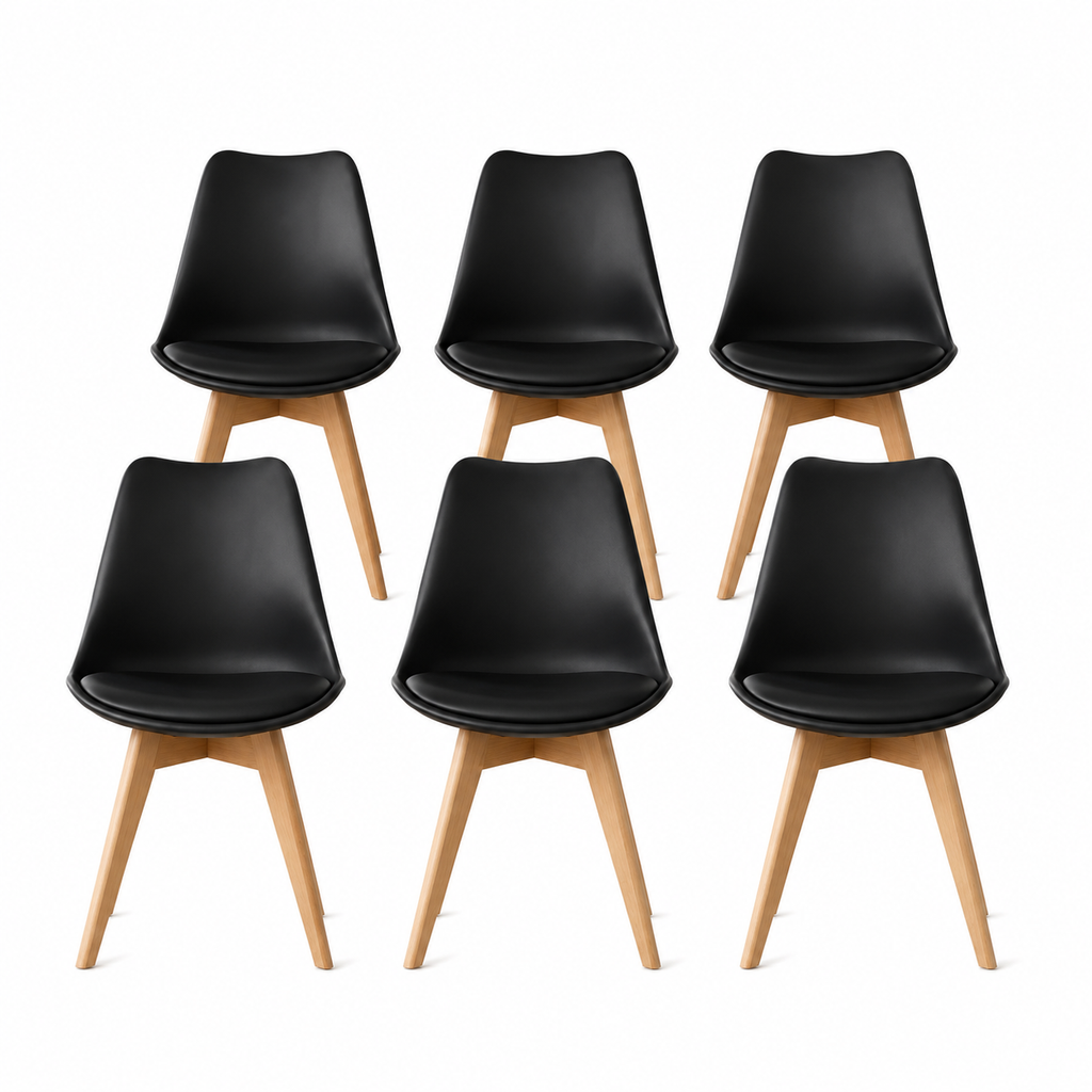 Pack 6 Sillas Acolchadas Comedor 82x40x40 Modernas y Resistentes