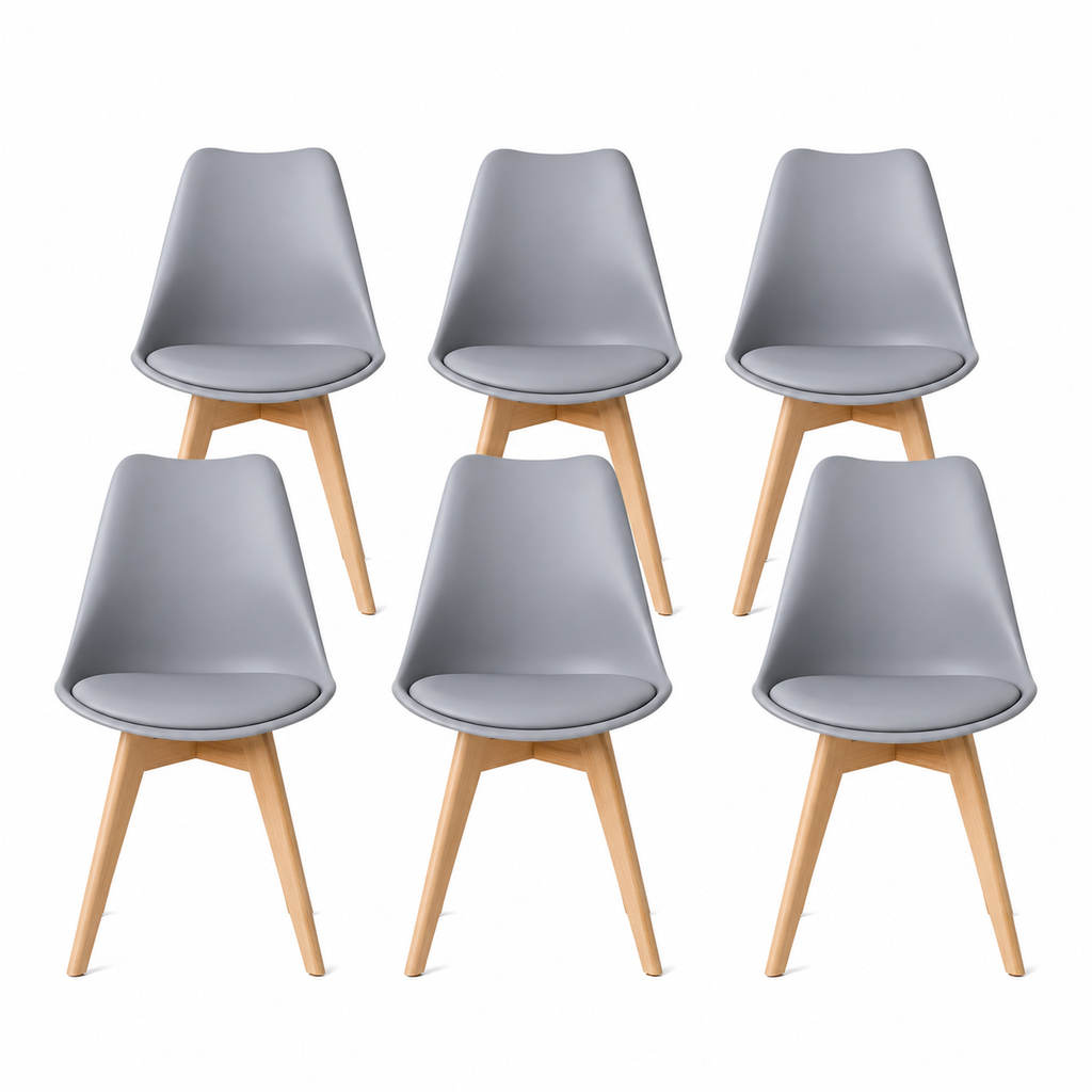 Pack 6 Sillas Acolchadas Comedor 82x40x40 Modernas y Resistentes