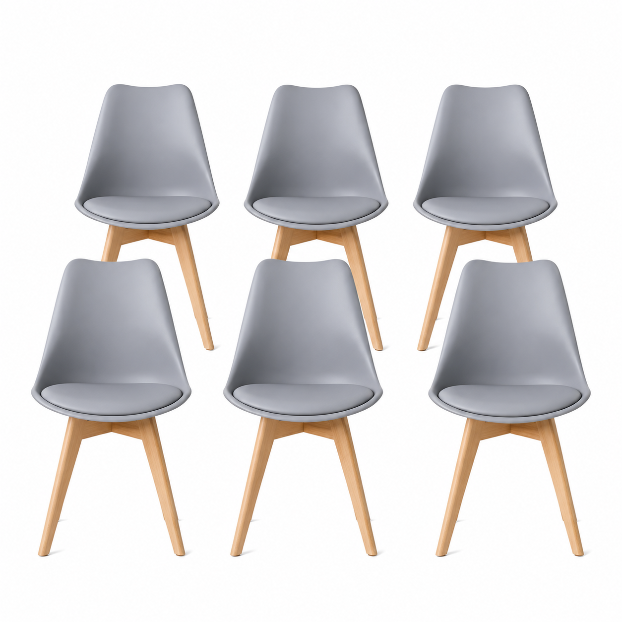 Pack 6 Sillas Acolchadas Comedor 82x40x40 Modernas y Resistentes