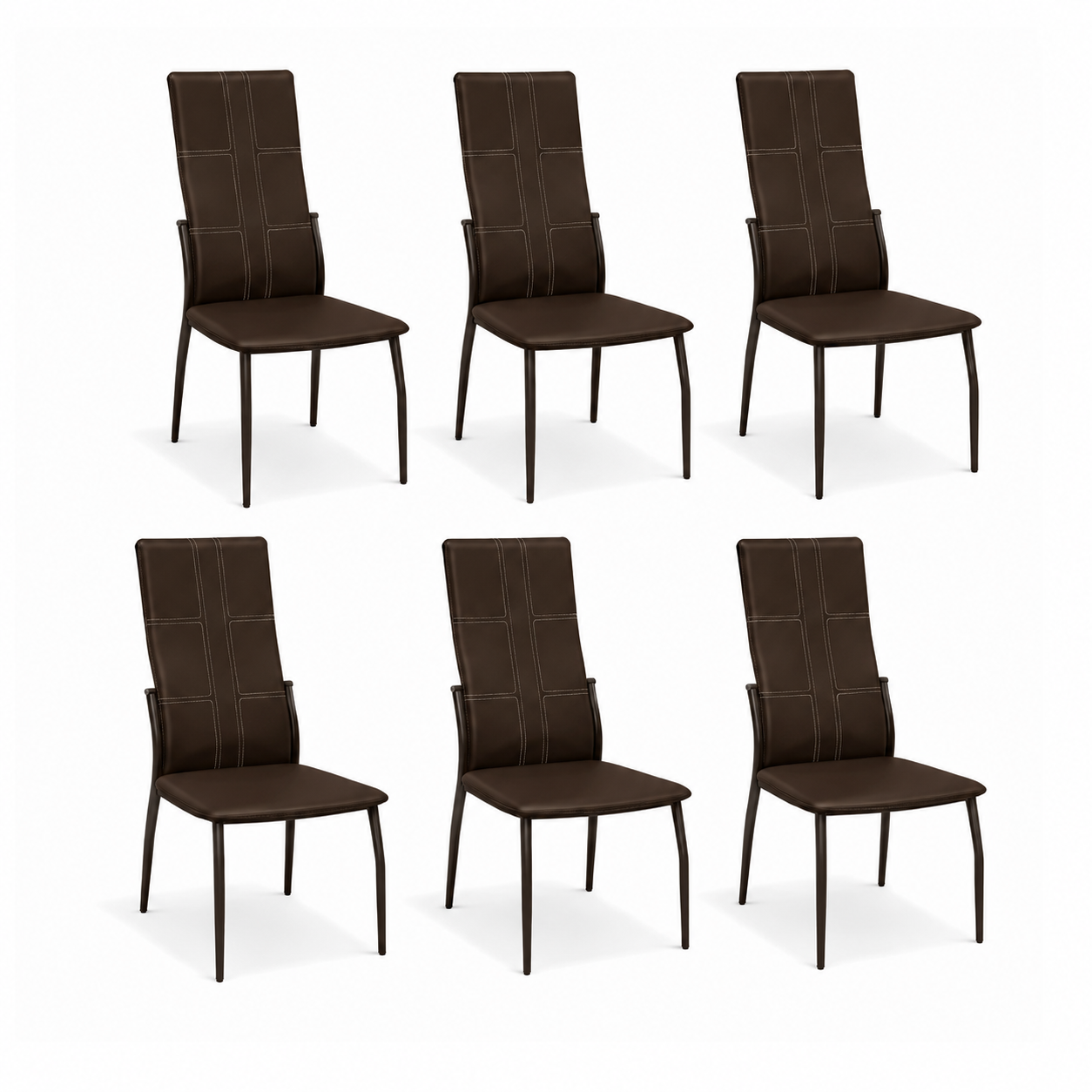 Pack 6 sillas comedor elegantes en Polipiel