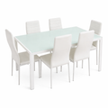 Mesa cristal templado con sillas 110x70 cm – Conjunto comedor 6 sillas moderno