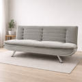 Sofá cama clic clac terciopelo Gris 181×88×85 cm