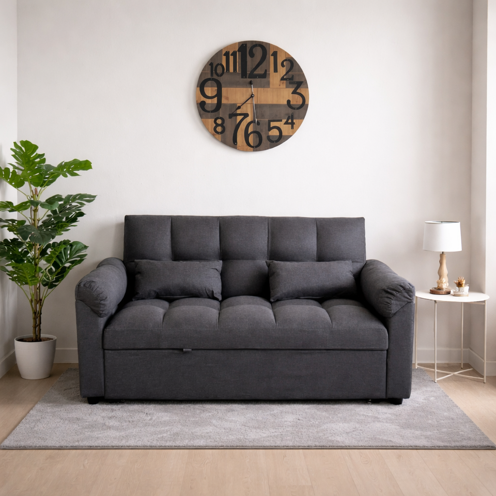 Sofá cama matrimonial clic clac 161 cm con arrastre 2 plazas convertible 191x133 cm