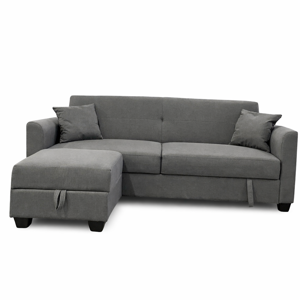 Sofá cama con arcón barato 210x80x80cm gris o rojo