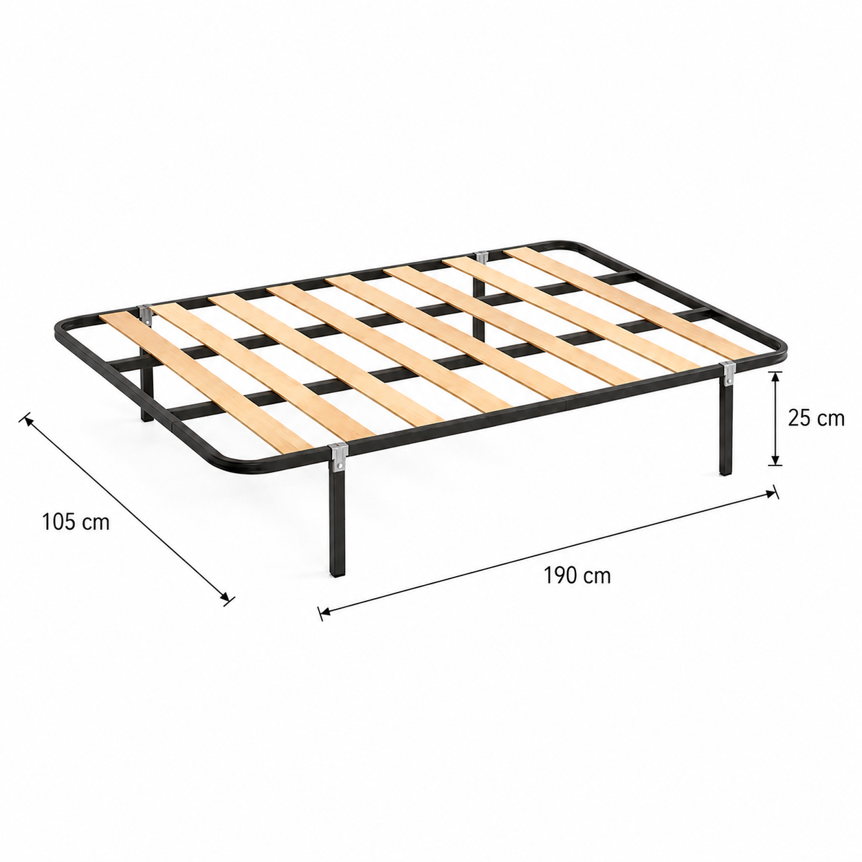 Somier de láminas con patas 90, 105, 135 y 150x190 cm – Reforzado y Silencioso