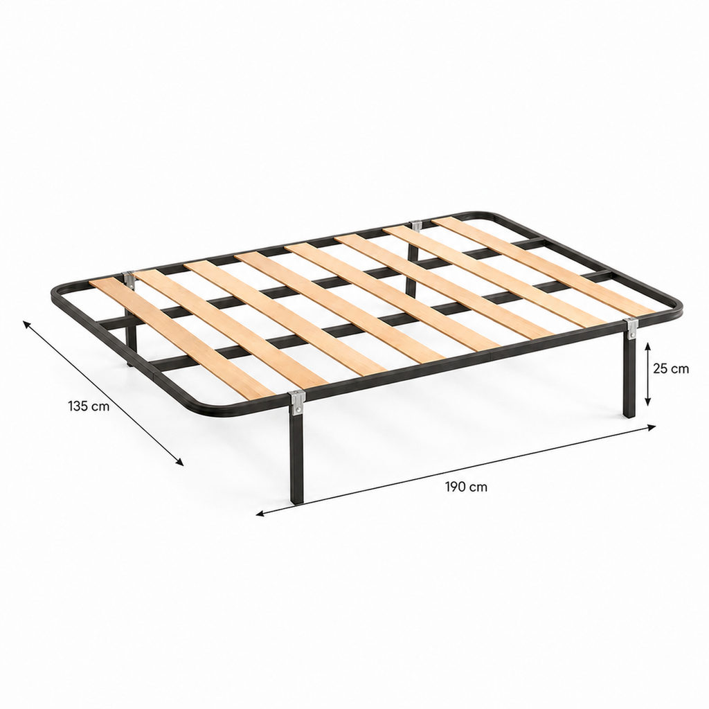 Somier de láminas con patas 90, 105, 135 y 150x190 cm – Reforzado y Silencioso