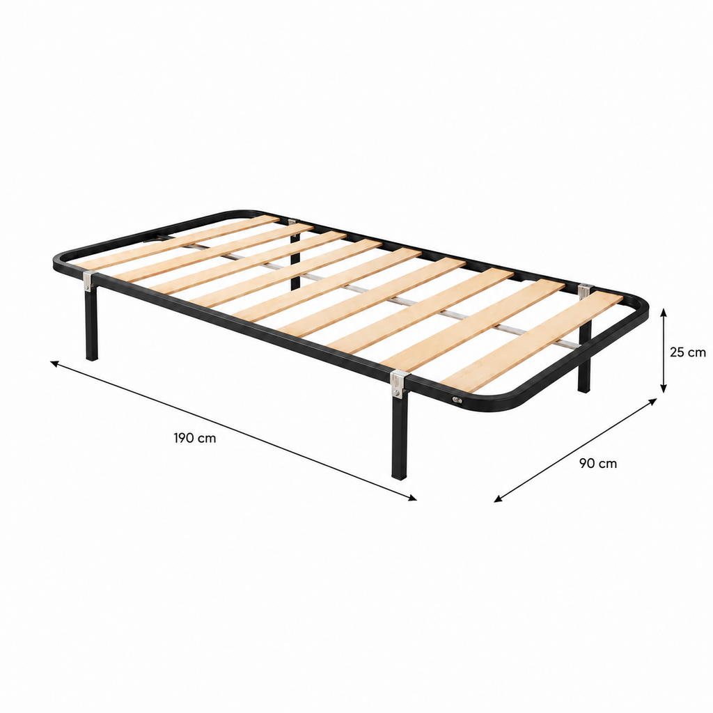 Somier de láminas con patas 90, 105, 135 y 150x190 cm – Reforzado y Silencioso