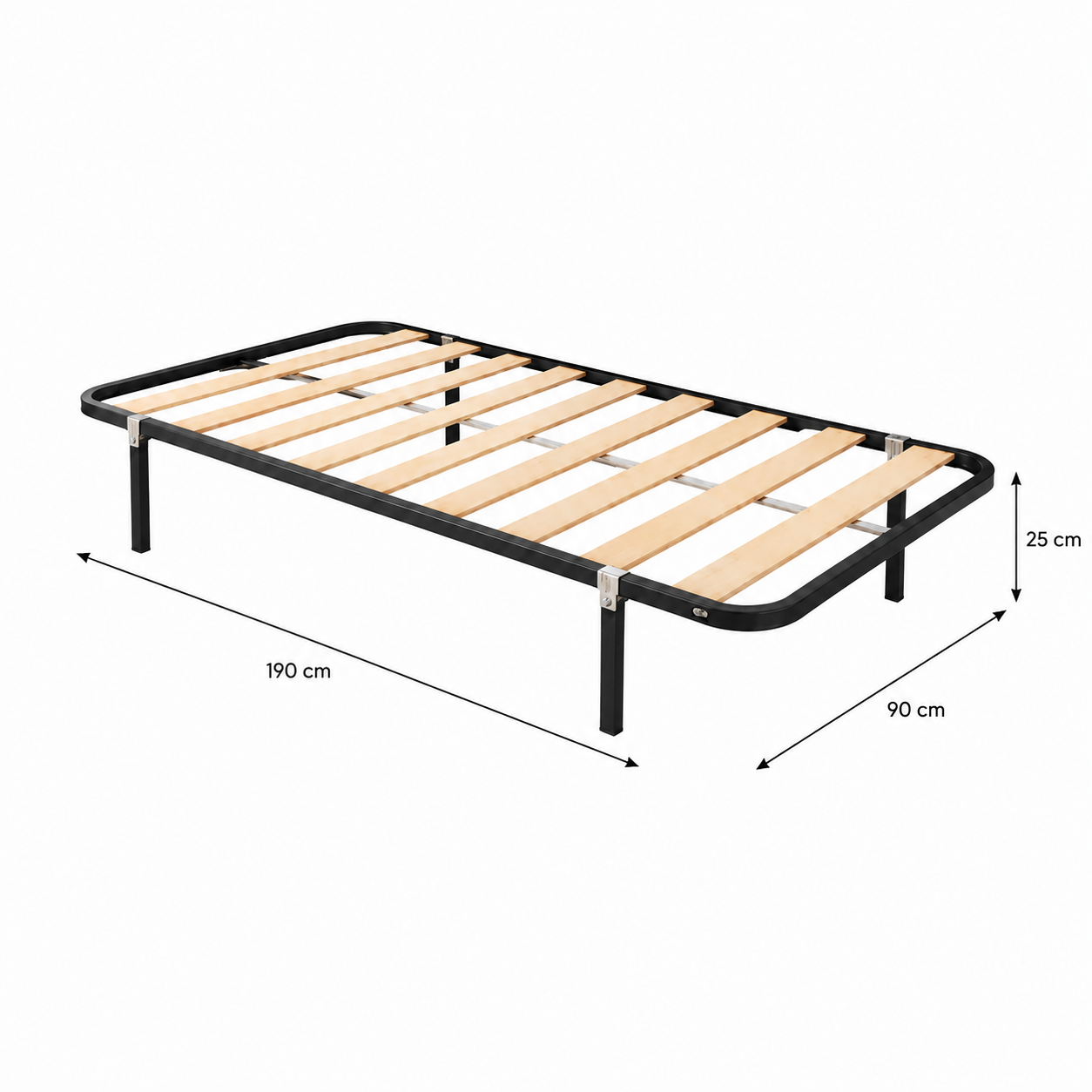 Somier de láminas con patas 90, 105, 135 y 150x190 cm – Reforzado y Silencioso