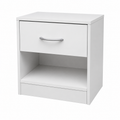 Mesita de noche blanca melamina 41x39x28 cm con cajón