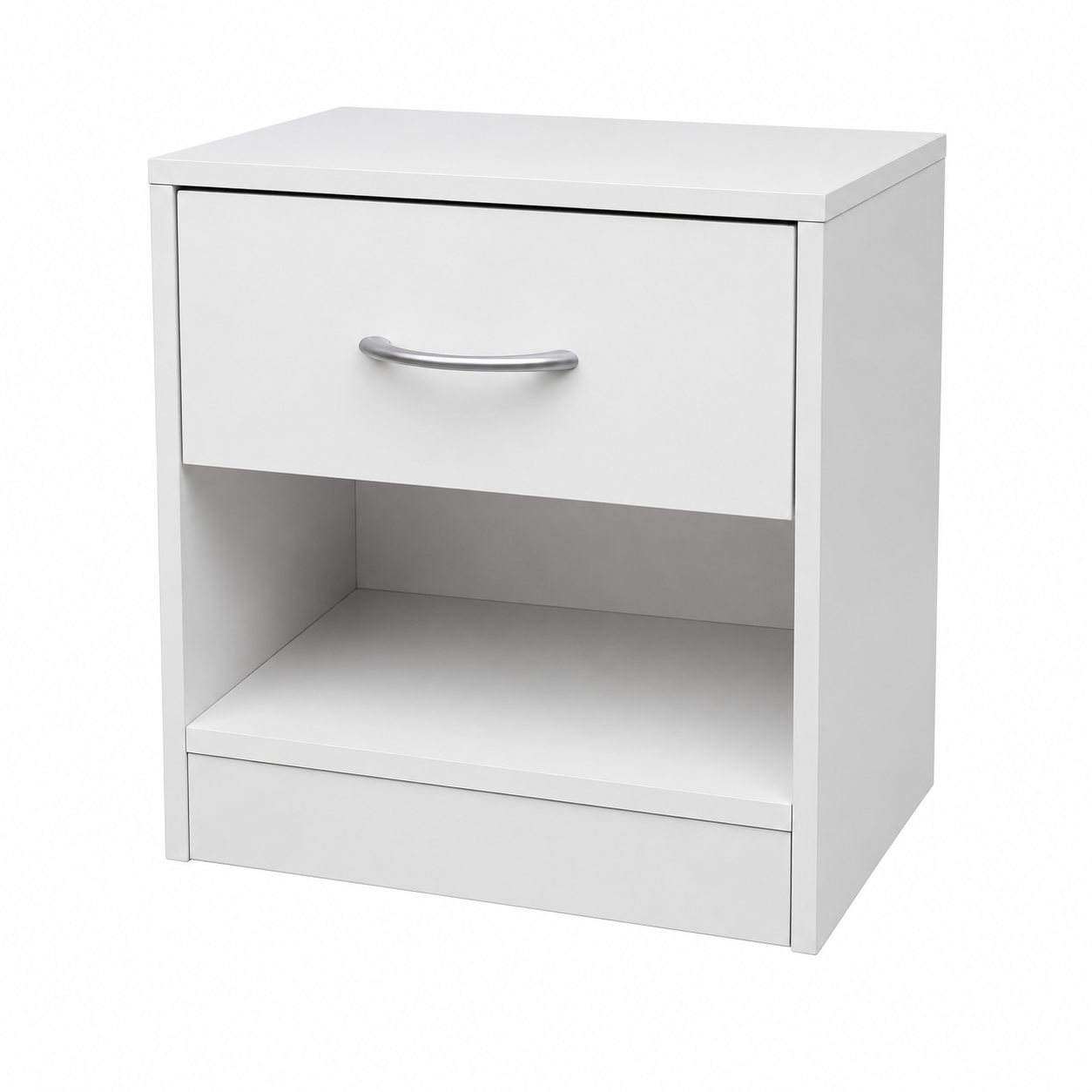 Mesita de noche blanca melamina 41x39x28 cm con cajón