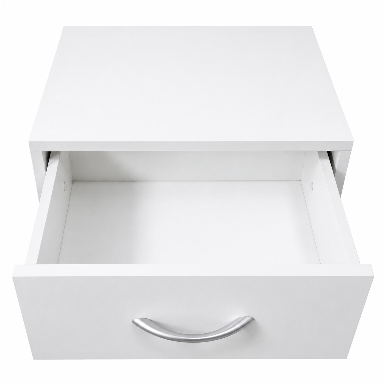 Mesita de noche blanca melamina 41x39x28 cm con cajón