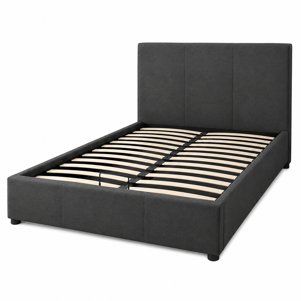 Cama Tapizada con Respaldo y Arcón Moderna