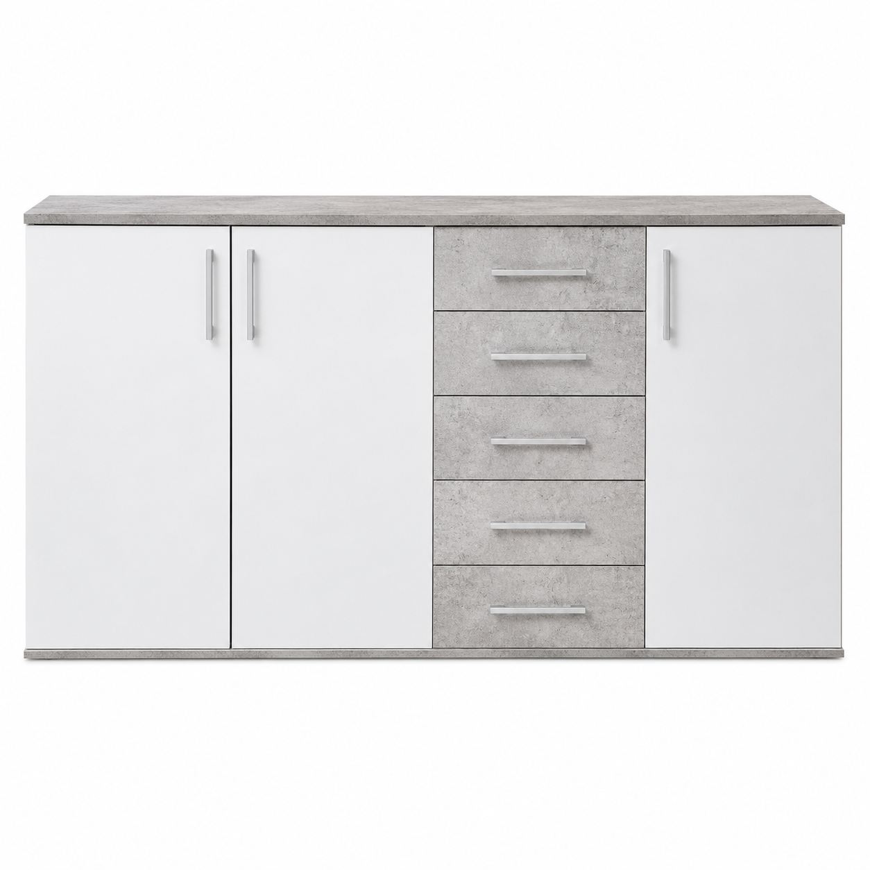 Aparador moderno de melamina: 3 Puertas 4 Cajones