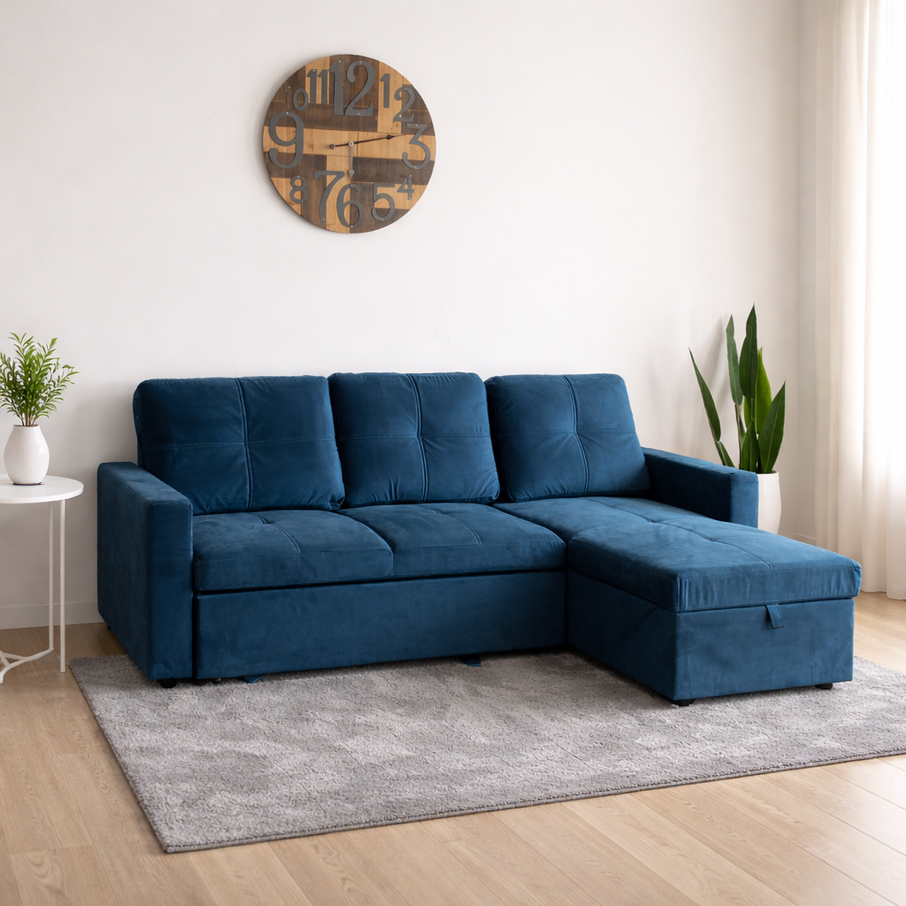 Sofá cama chaise longue terciopelo 215x75x85 cm moderno cómodo y elegante