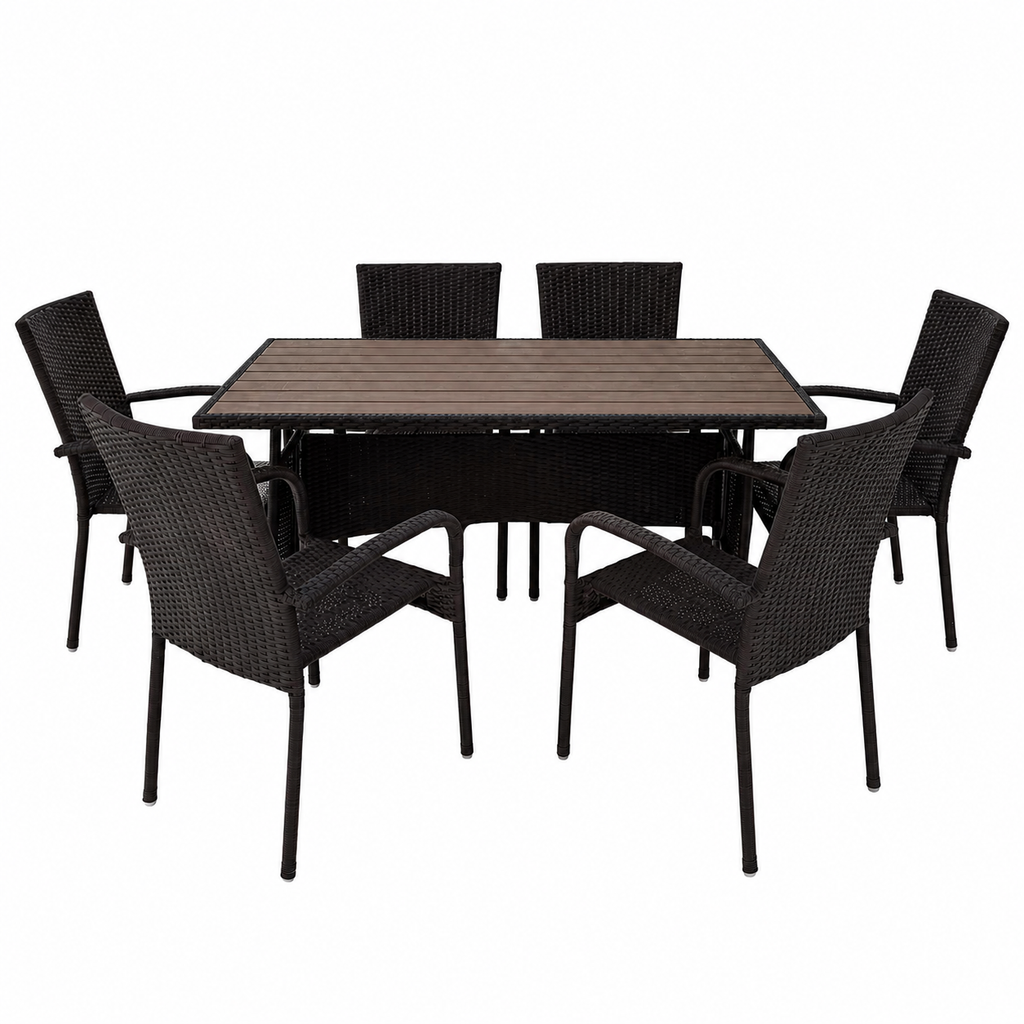 Mesa de Comedor + 6 o 4 Sillas en Ratán