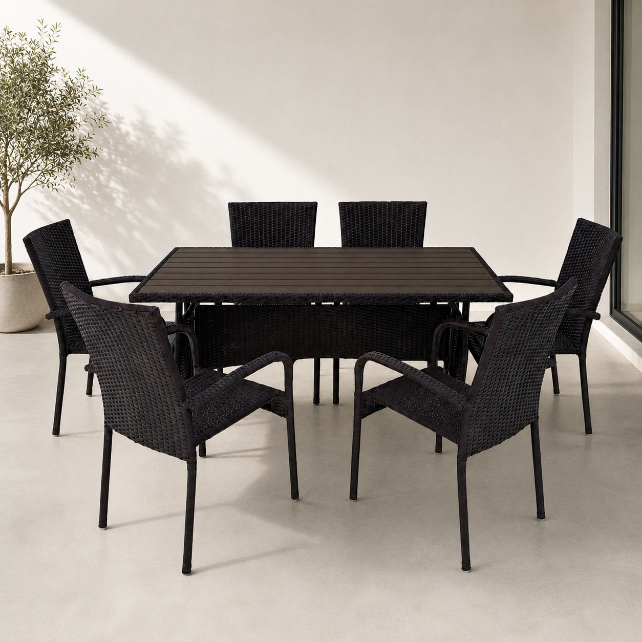 Mesa de Comedor + 6 o 4 Sillas en Ratán