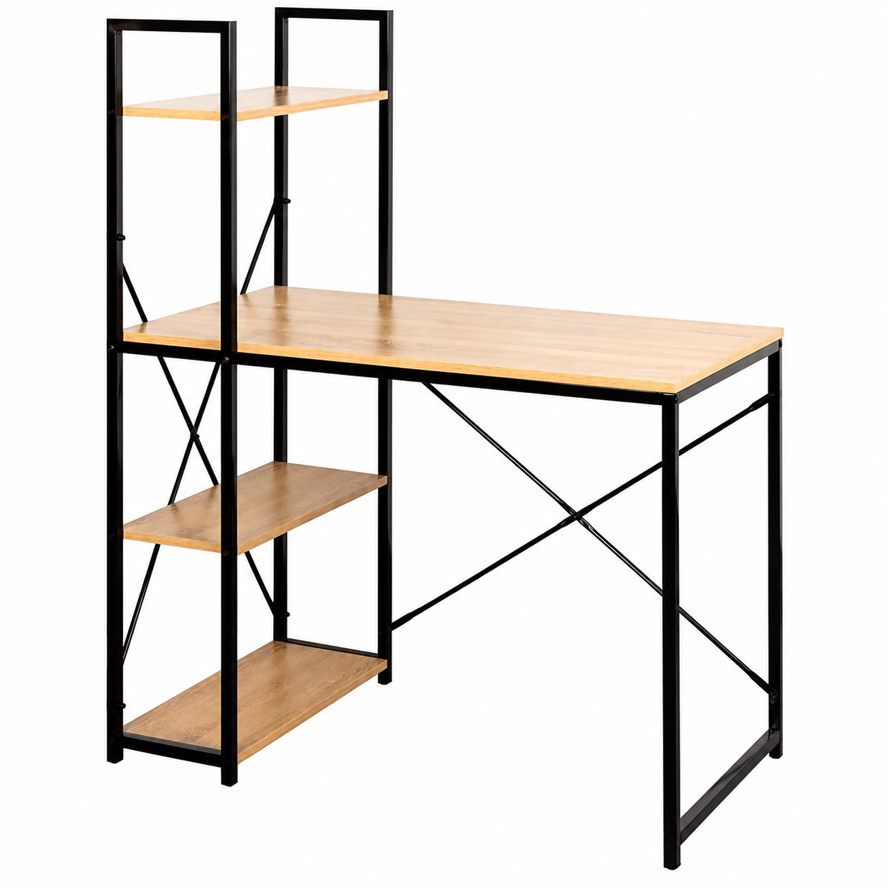 Escritorio Industrial con Estantería 120cm