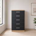 Sinfonier moderno 5 cajones 60x40x103 cm Cambria Gris Oscuro Melamina