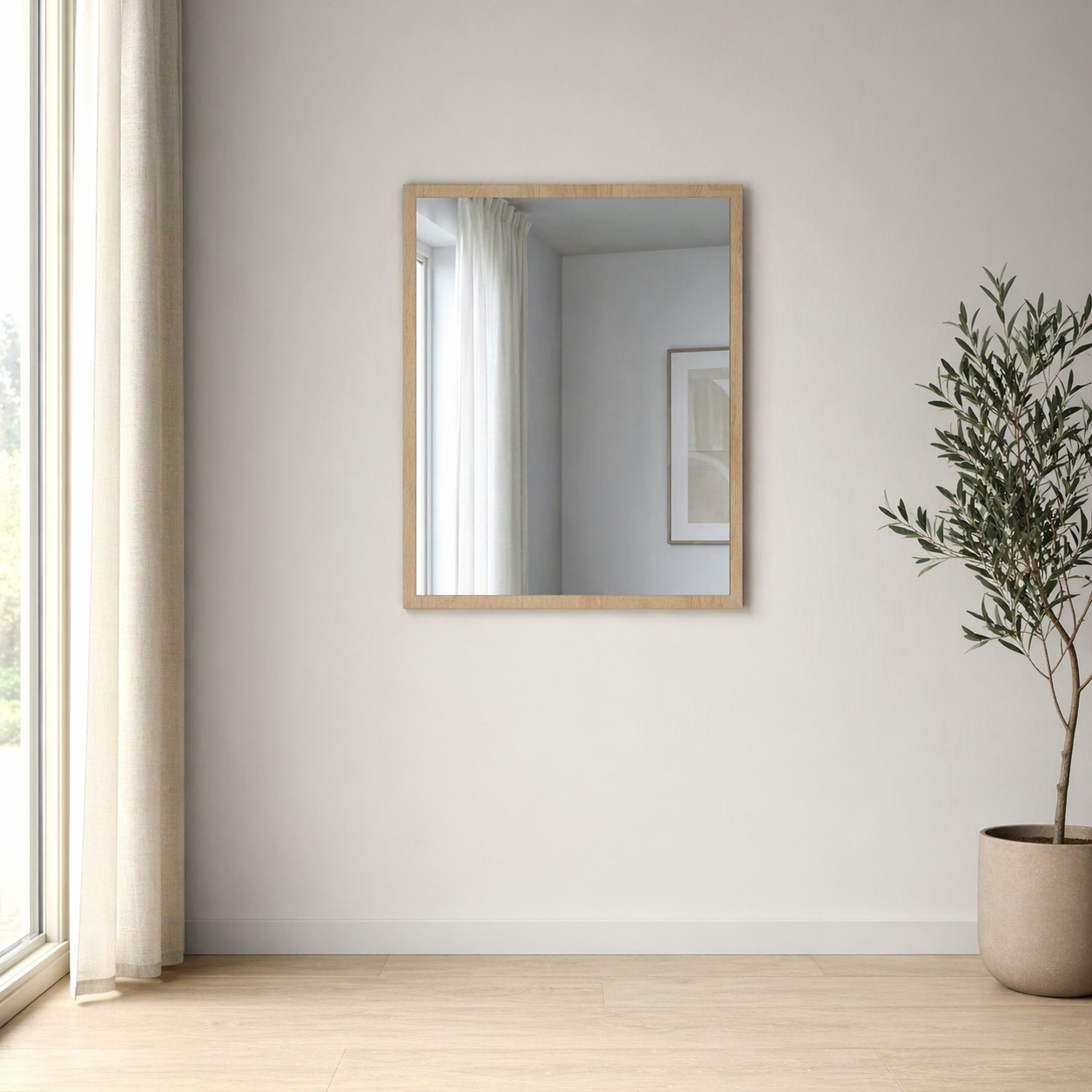 Espejo cuadrado moderno decorativo pared 75x60 cm melamina elegante y resistente