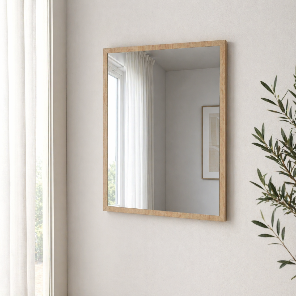 Espejo cuadrado moderno decorativo pared 75x60 cm melamina elegante y resistente