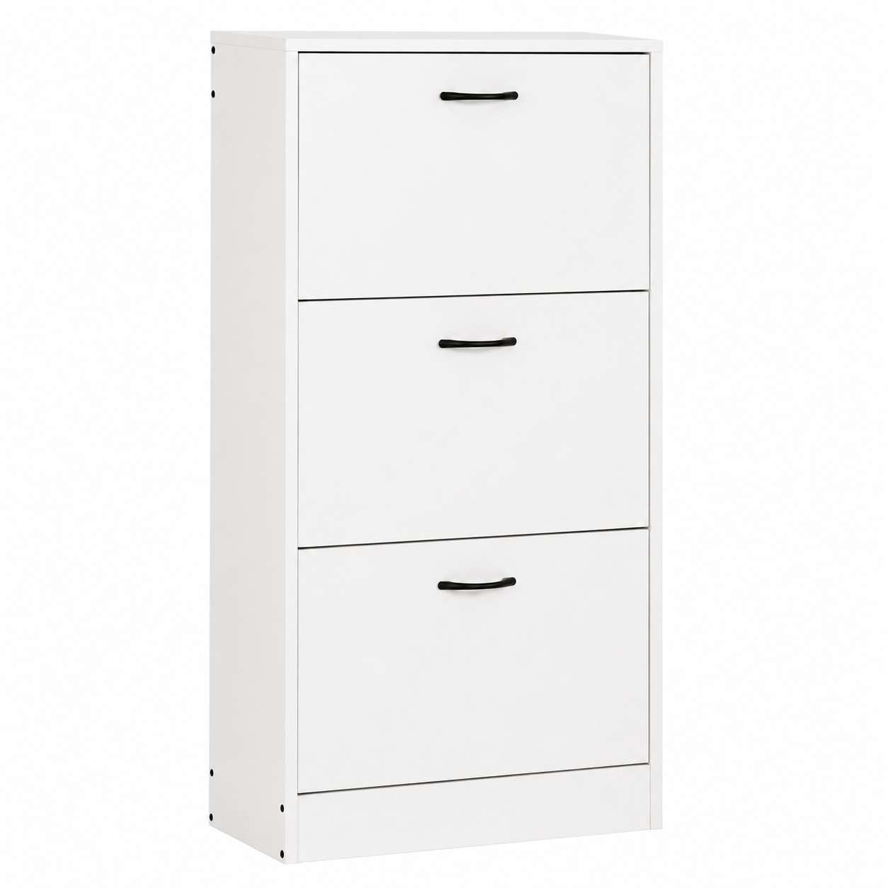 Zapatero Vertical Blanco de 3 Compartimentos – Diseño Compacto y Moderno