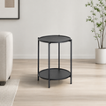 Mesa Auxiliar Redonda Diseño Industrial Negro