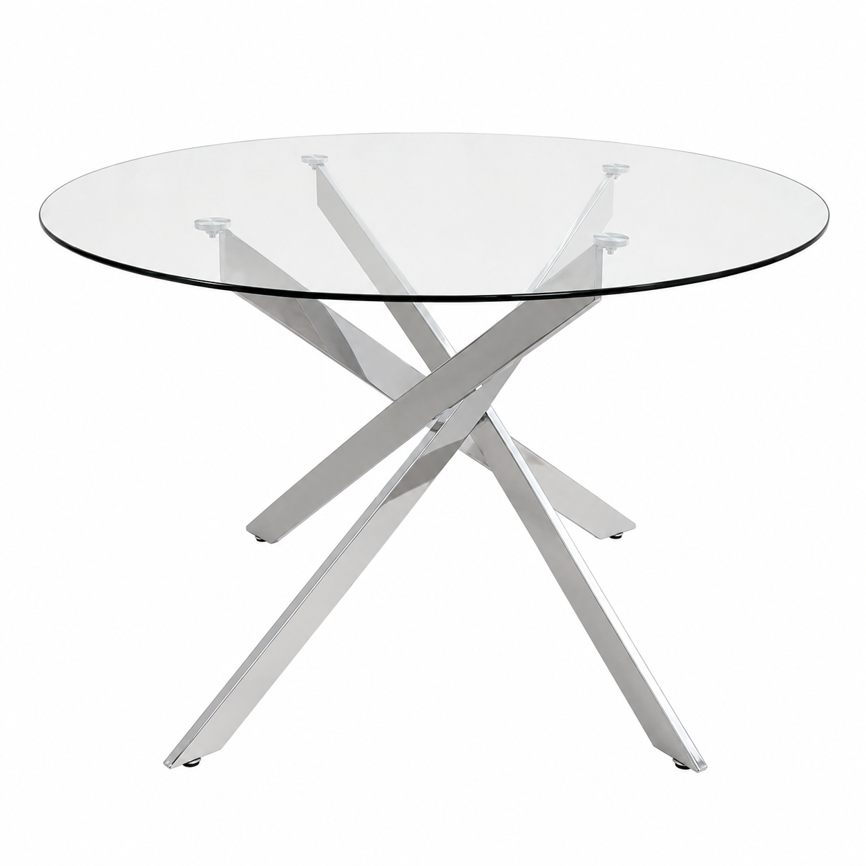 Mesa Redonda de Cristal Templado 120cm. Comedor o Cocina