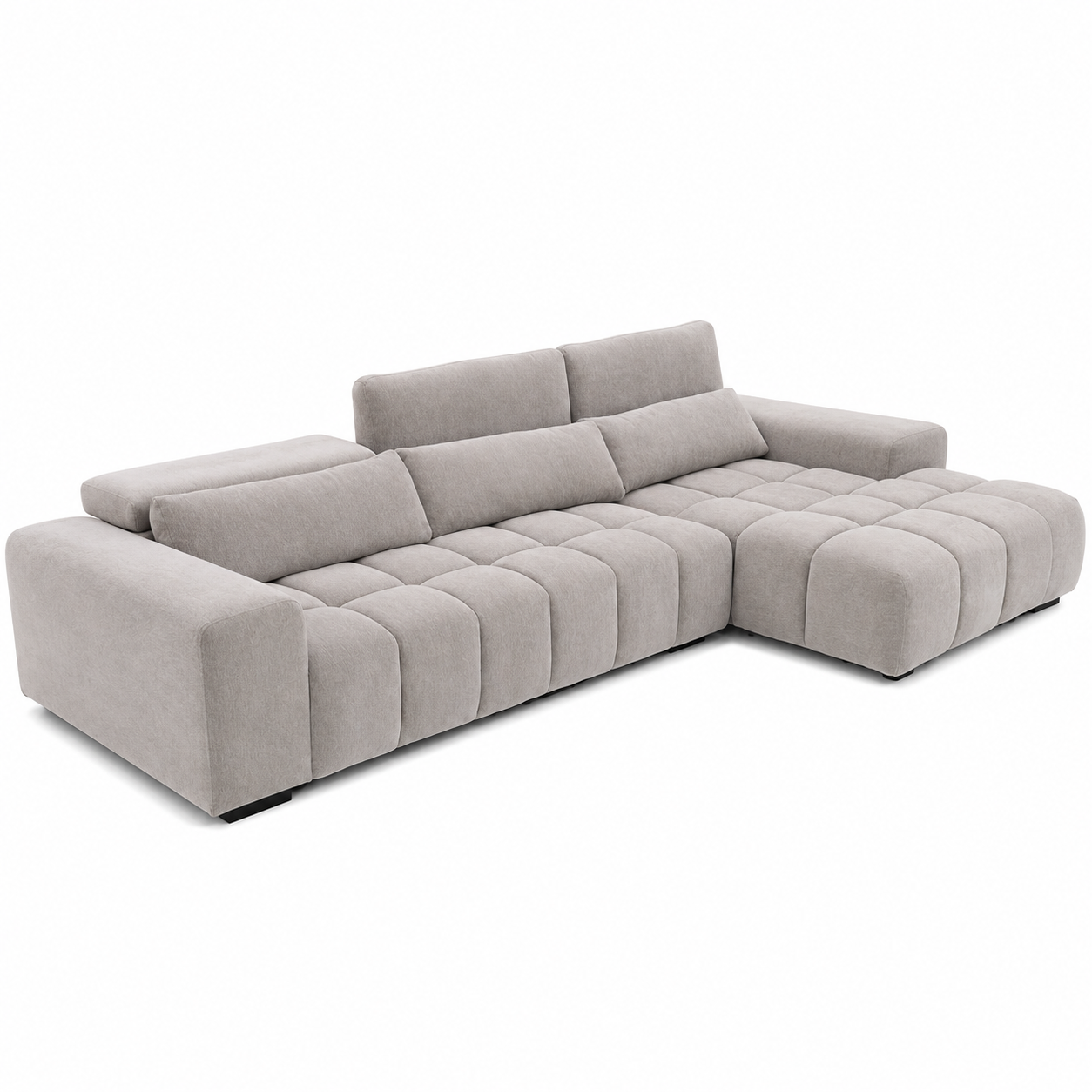 Sofa Bronce Chaise Longue Reclinable Gris 314x110x55cm Ideal Relax