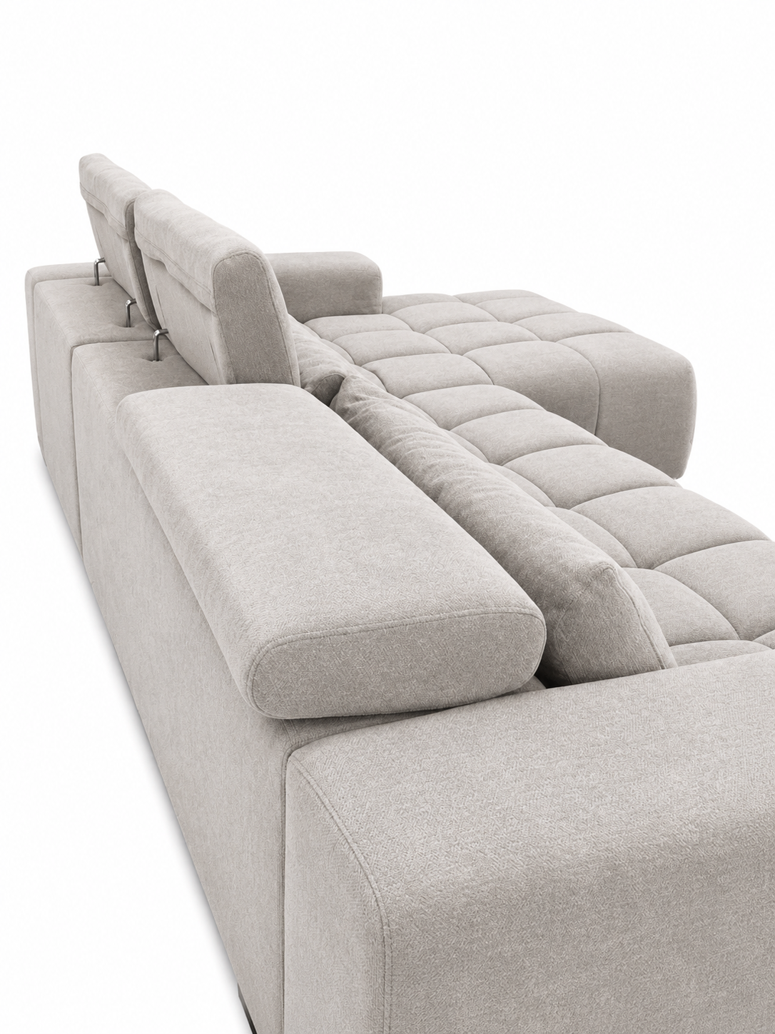 Sofa Bronce Chaise Longue Reclinable Gris 314x110x55cm Ideal Relax